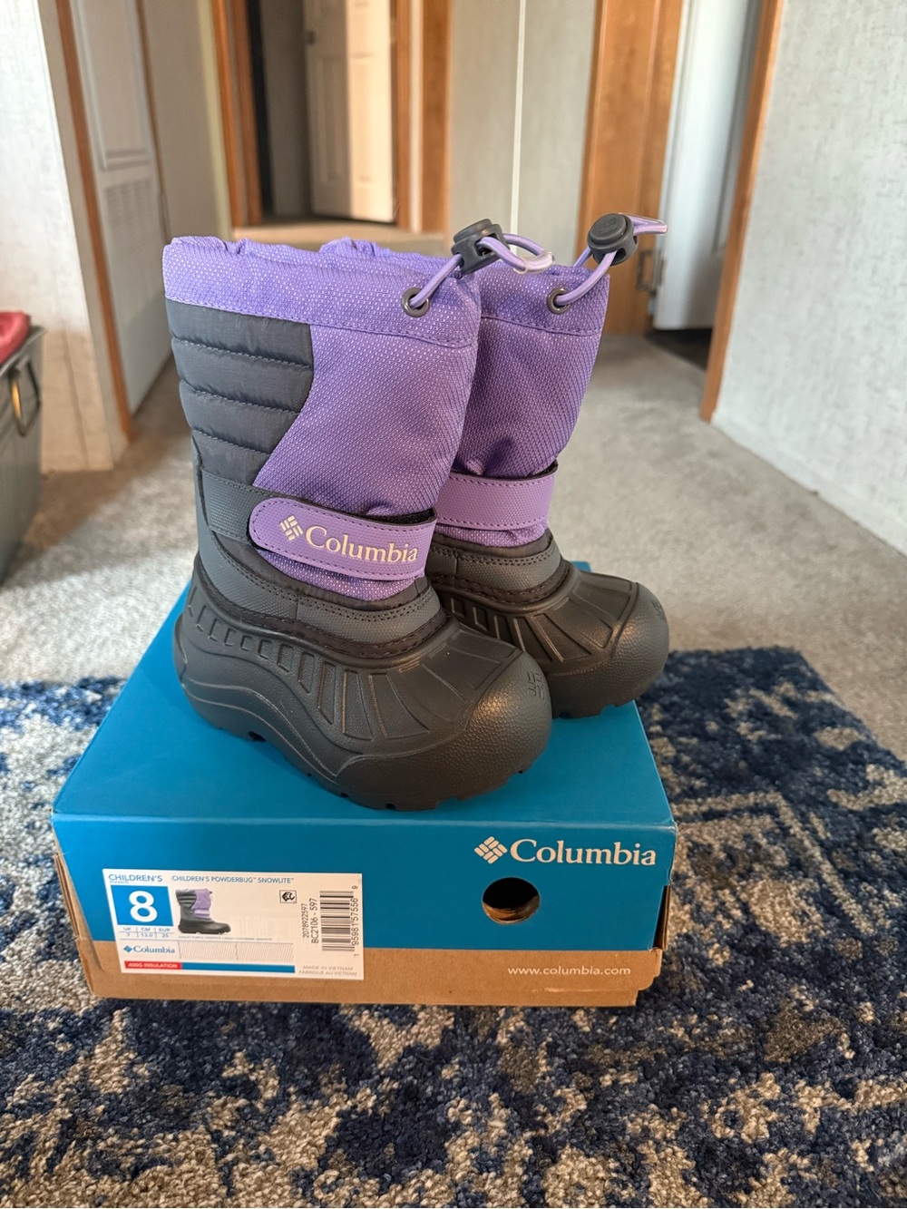 Columbia Kids Purple and Black Insulated Snow Boots